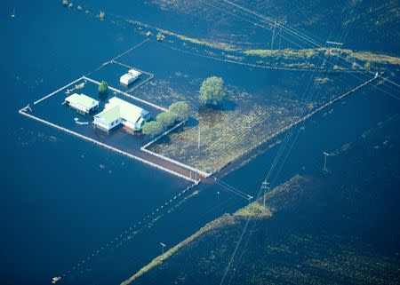 Flooding, in the aftermath of Hurricane Florence, is seen in and around Wilmington, North Carolina, U.S., September 19, 2018 in this picture obtained from social media on September 21, 2018. ALAN CRADICK, CAPE FEAR RIVER WATCH/via REUTERS