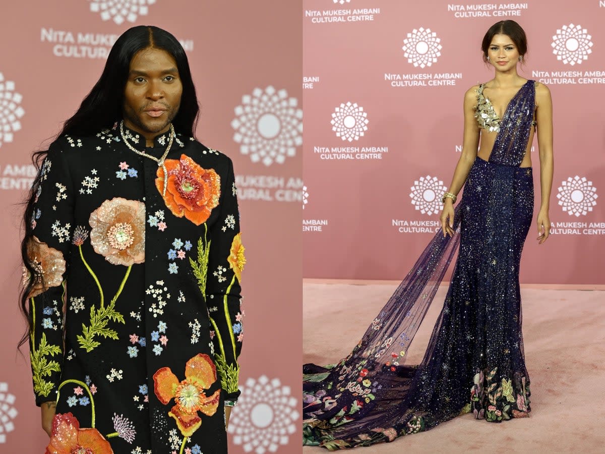 Law Roach and Zendaya appear at the inaugural gala of the Nita Mukesh Ambani Cultural Centre (NMACC) in Mumbai (Getty/EPA)