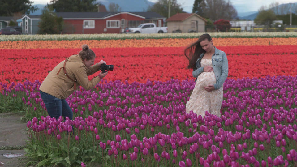 Posing at the Skagit Valley Tulip Festival in Washington State. / Credit: CBS News