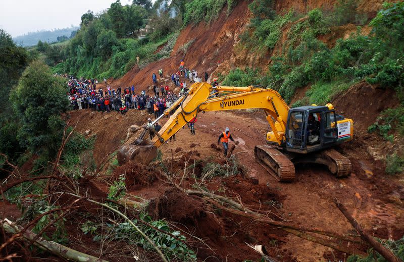 Landslide following heavy rains within Matathia area of Kimende Escarpment, in Kiambu County