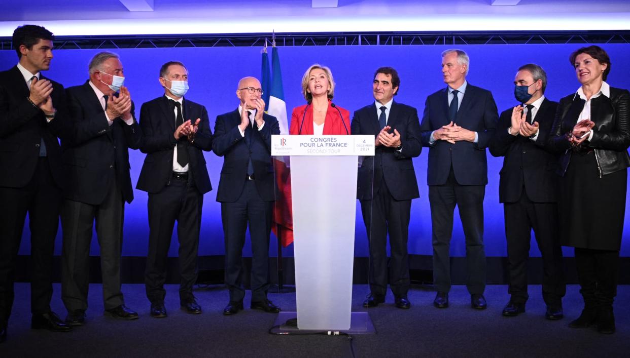 Valérie Pécresse après l'annonce de sa victoire au congrès LR, samedi 4 décembre 2021 - ANNE-CHRISTINE POUJOULAT / AFP