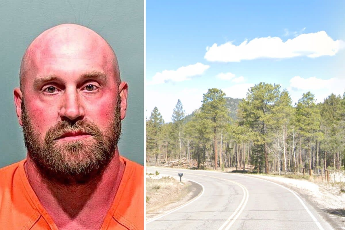 Brent Metz (pictured) is accused of shooting the teen outside his property in Conifer (Jefferson County Sheriff's Office/Google)