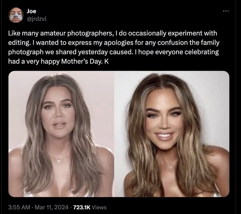 Another troll used this Khloe Kardashian example alongside Middleton’s statement. @jrdzvl/X