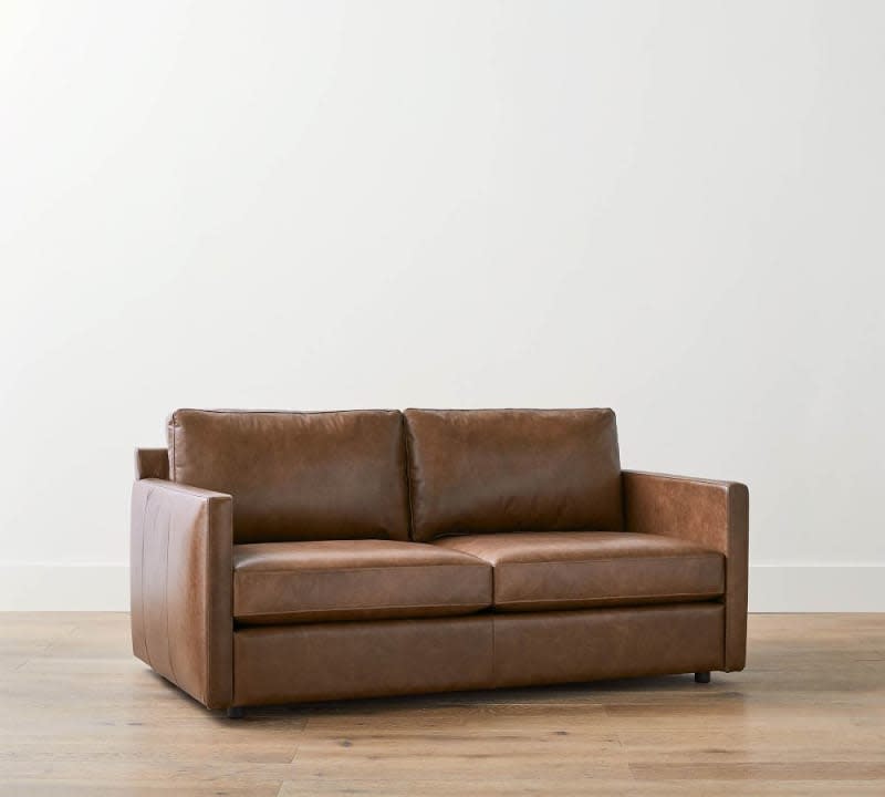 Pacifica Square Arm Leather Sofa