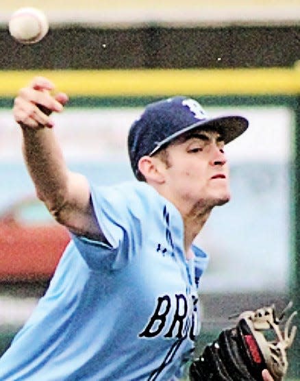 Jakob Hall delivers a pitch during his days in a Bartlesville High baseball uniform.