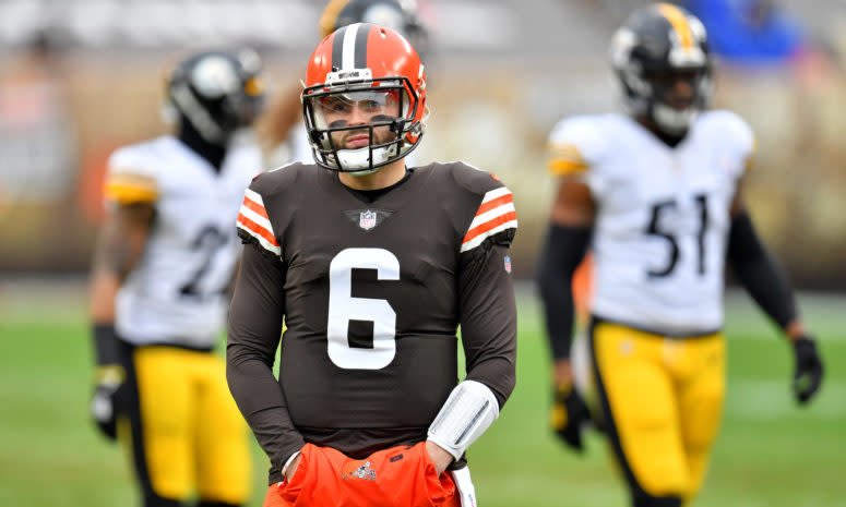 Cleveland Browns quarterback Baker Mayfield on Sunday against PIttsburgh.