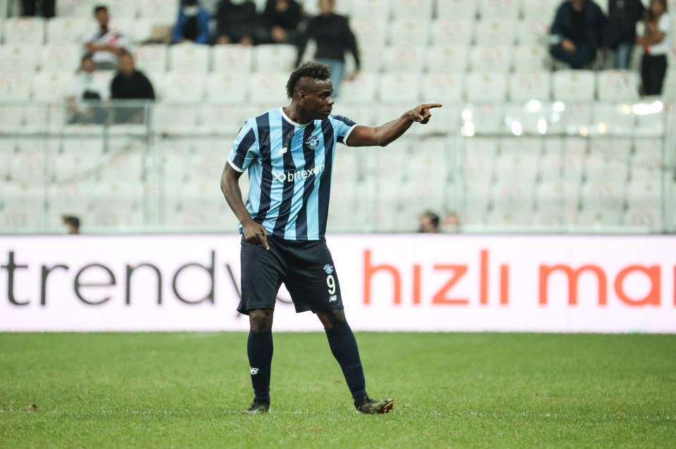 Pictured here, Italy's Mario Balotelli in action for Turkish club Adana Demirspor in the Super Lig.
