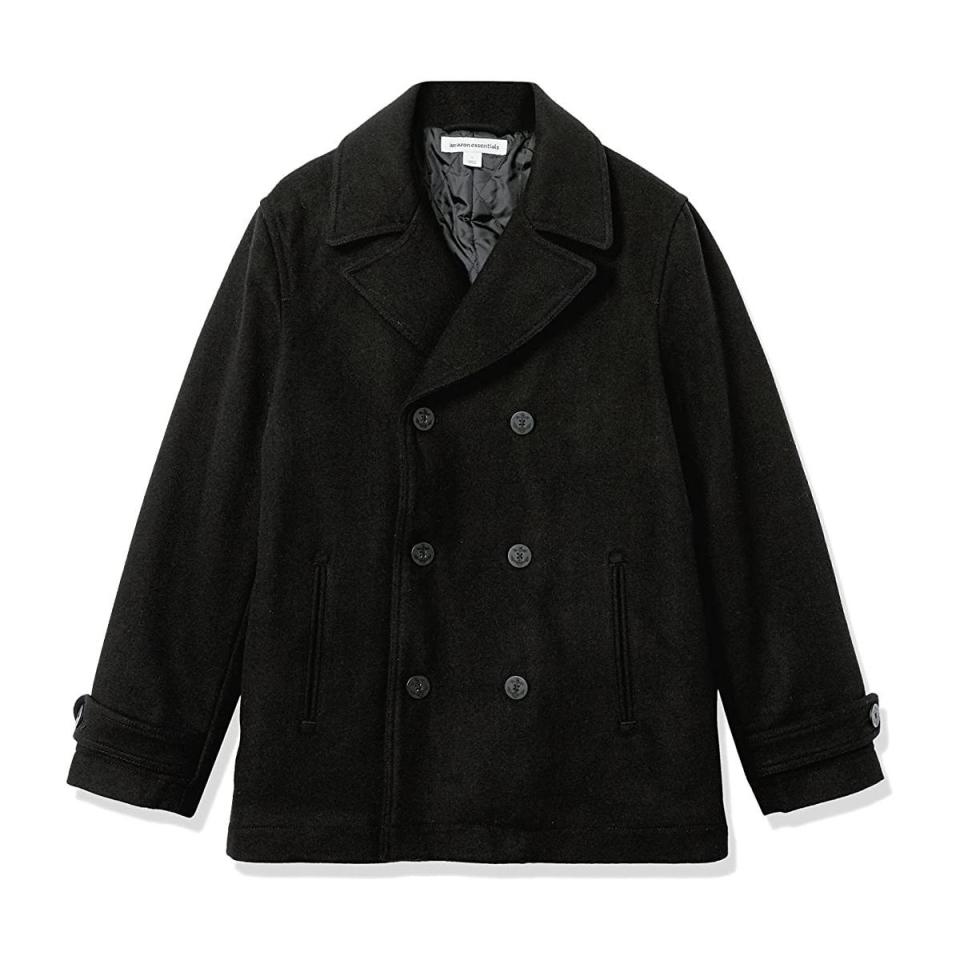 Double-Breasted Heavyweight Wool Blend Peacoat