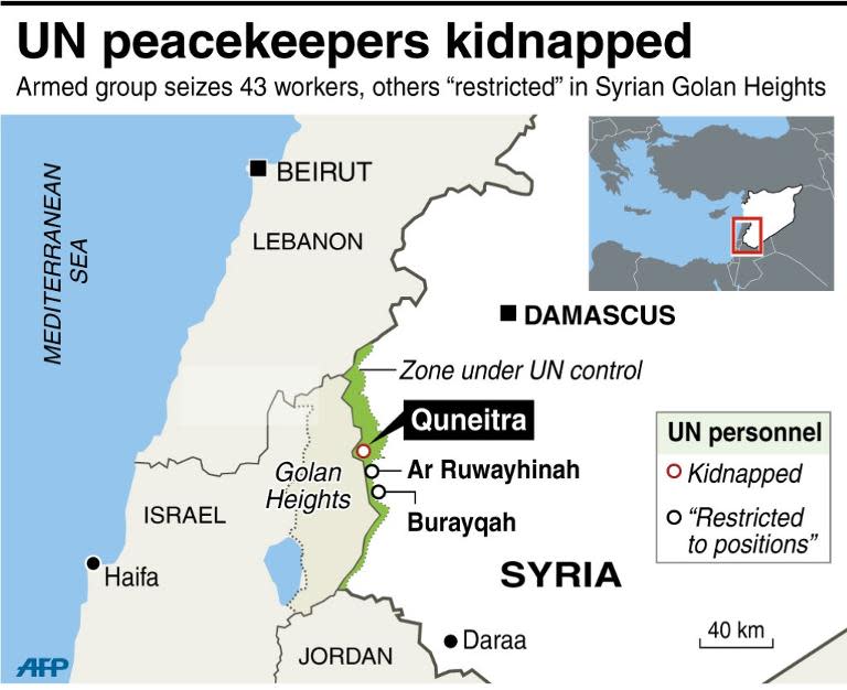 Map of S. Syria and Golan Heights locating Quneitra