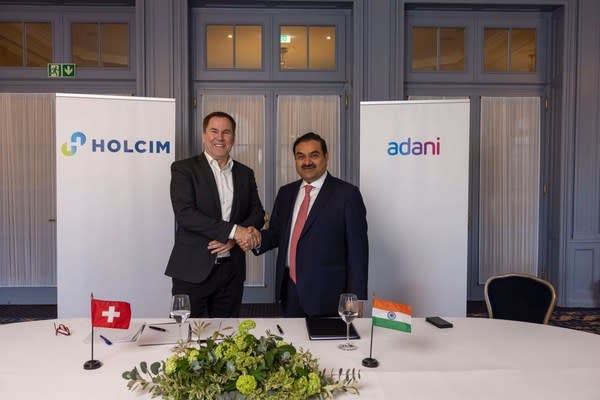 Mr Gautam Adani Chairman Adani Group with Mr Jan Jenisch CEO Holcim Limited