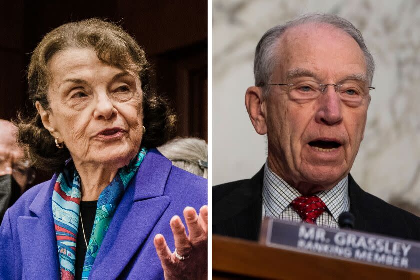 California Sen. Dianne Feinstein and Iowa Sen. Chuck Grassley