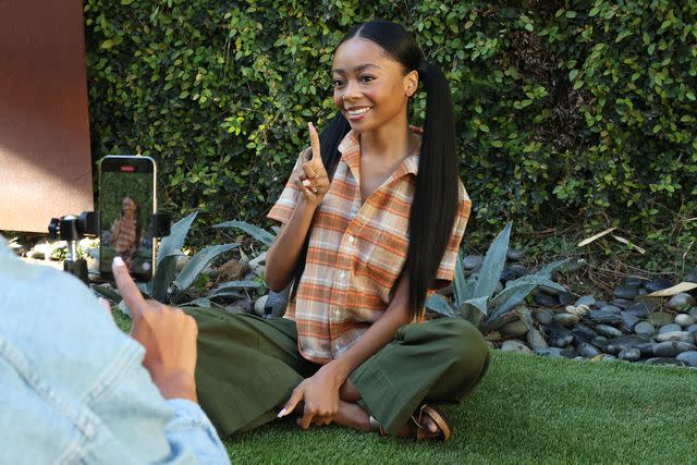 <p>Michael Simon/startraksphoto.com</p> Actress Skai Jackson behind-the-scenes of the recreation of her classic 2008 BAND-AID® Brand commercial, helping the brand celebrate the reboot of its iconic jingle.