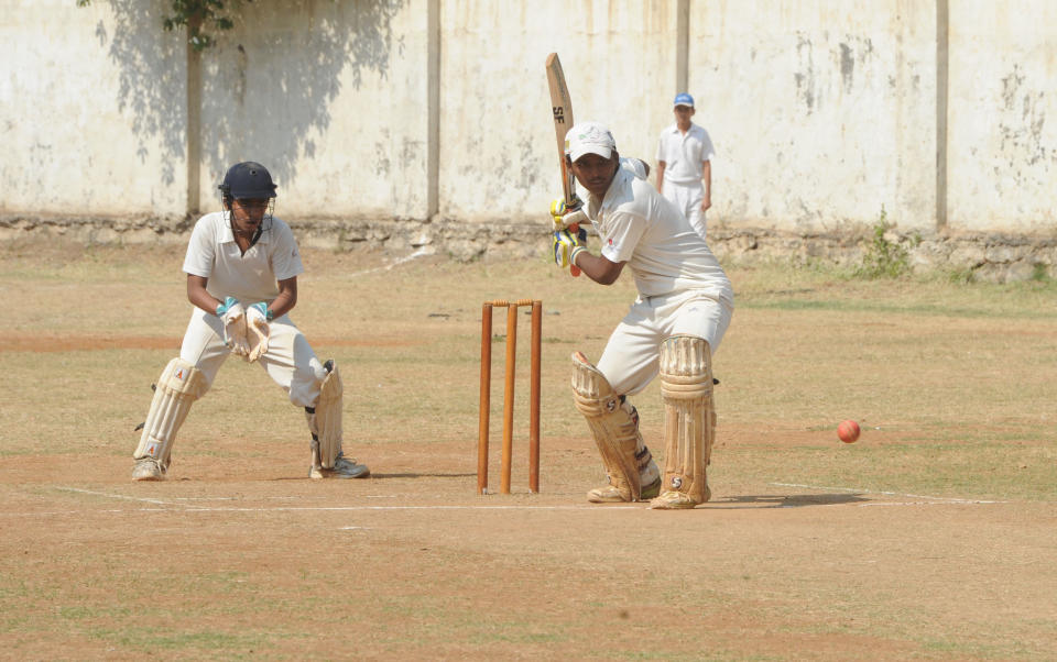 MUMBAI, INDIA - JANUARY 05: Pranav Dhanawade seen playing a shot during a cricket match on January 5, 2016 in Mumbai, India. 

Mumbai teenager Pranav Dhanawade, who has broken a century-old cricketing record on Monday, became the first batsman to score 1000-plus runs in an innings in any form of cricket. Batting against Arya Gurukul School in a Bhandari Cup match, Pranav reached 1000 runs in just 323 balls on Tuesday. The tournament is an under-16 inter-school event organised by the Mumbai Cricket Association (MCA) mainly for the benefit of suburban schools.

PHOTOGRAPH BY Barcroft India

UK Office, London.
T +44 845 370 2233
W www.barcroftmedia.com

USA Office, New York City.
T +1 212 796 2458
W www.barcroftusa.com

Indian Office, Delhi.
T +91 11 4053 2429
W www.barcroftindia.com (Photo credit should read Barcroft India / Barcroft Media via Getty Images)