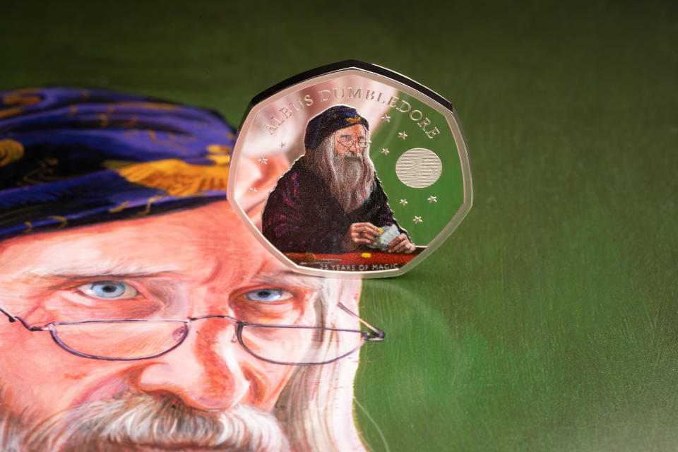 The 50p coin featuring Professor Albus Dumbledore. Photo: Royal Mint