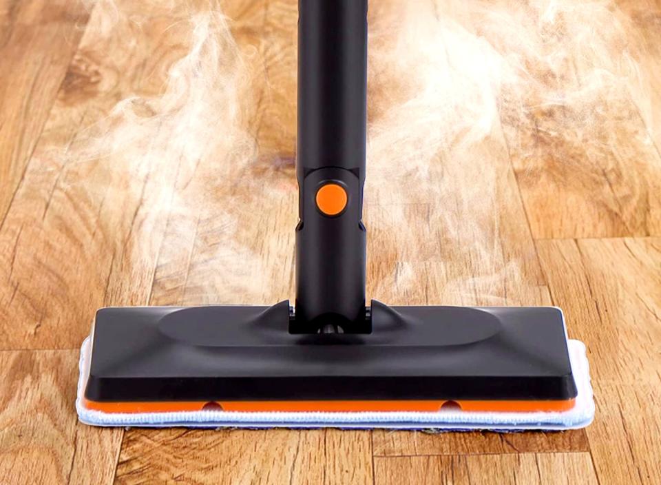 Say goodbye to sticky floors with this steam mop. (Source: Amazon)