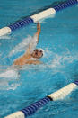 INDIANAPOLIS, IN - MARCH 30: Ryan Lochte swims in the men's 200 meter backstroke finals during day two of the Indy Grand Prix @ the Nat at the Indiana University Natatorium on March 30, 2012 in Indianapolis, Indiana. (Photo by Dilip Vishwanat/Getty Images)