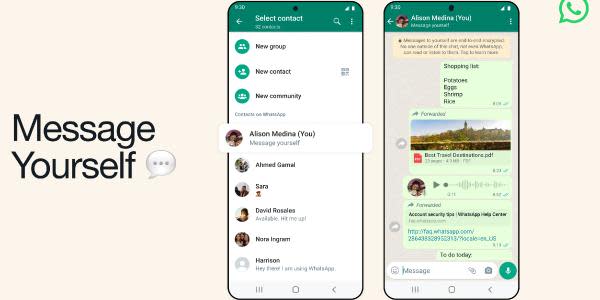 Whatsapp lanza función para que te puedas mensajear a ti mismo