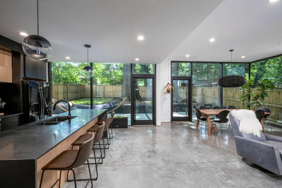 The living room of John Garle’s and Lisa David’s 2,481-square-foot west Charlotte home, which they’re selling for $750,000 dollars.