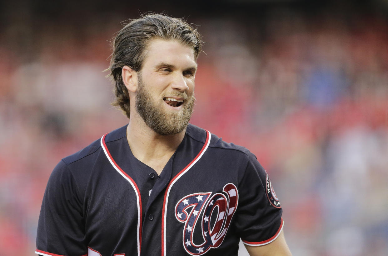 Bryce Harper is the early favorite to win the 2018 Home Run Derby. (AP Photo)