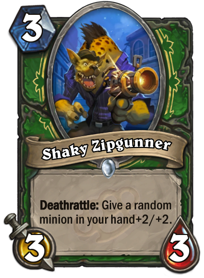 <p>Shaky Zipgunner is just that — shaky. +2/+2 is a big buff, and if it lands, this guy is a pretty valuable card. Unfortunately, it's not always going to land. What if you don't have a card in your hand? What if it gets silenced? What if it's never given an opportunity to die? There are just too many questions for this card to become a staple in competitive play. </p>