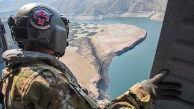 The Idaho National Guard in a UH-60 Black Hawk helicopter taken in Boise in August of 2020.  / Credit: U.S. National Guard photo by Master Sgt. Becky Vanshur