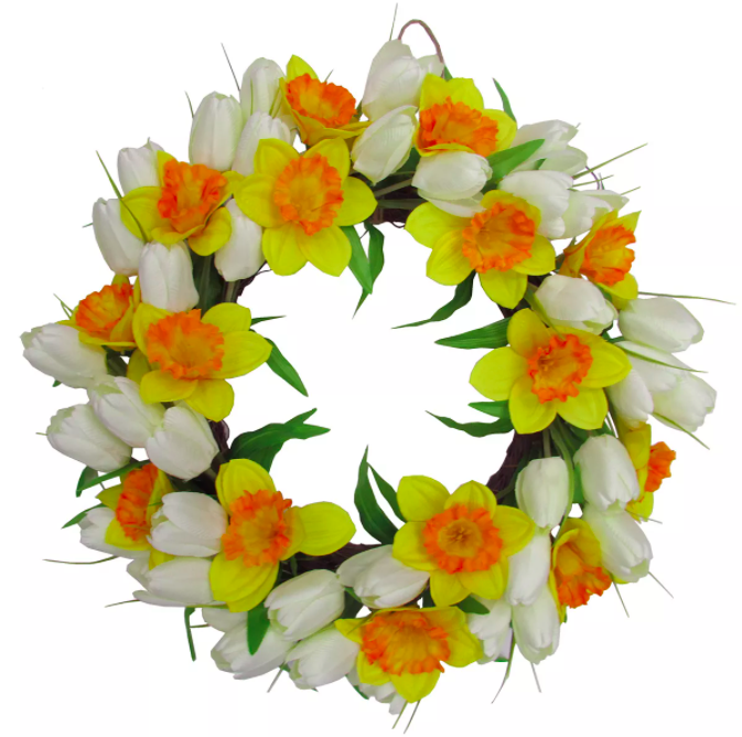 Tulip and Daffodil Wreath