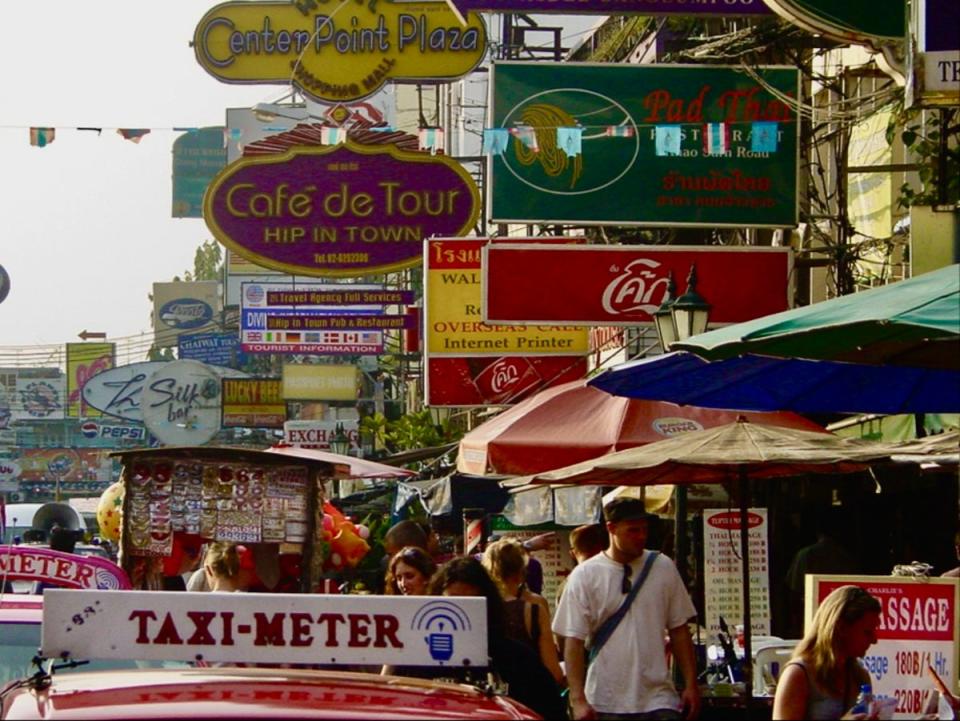 Back online: Khao San Road in Bangkok, to which British Airways will return in October 2024 (Simon Calder)
