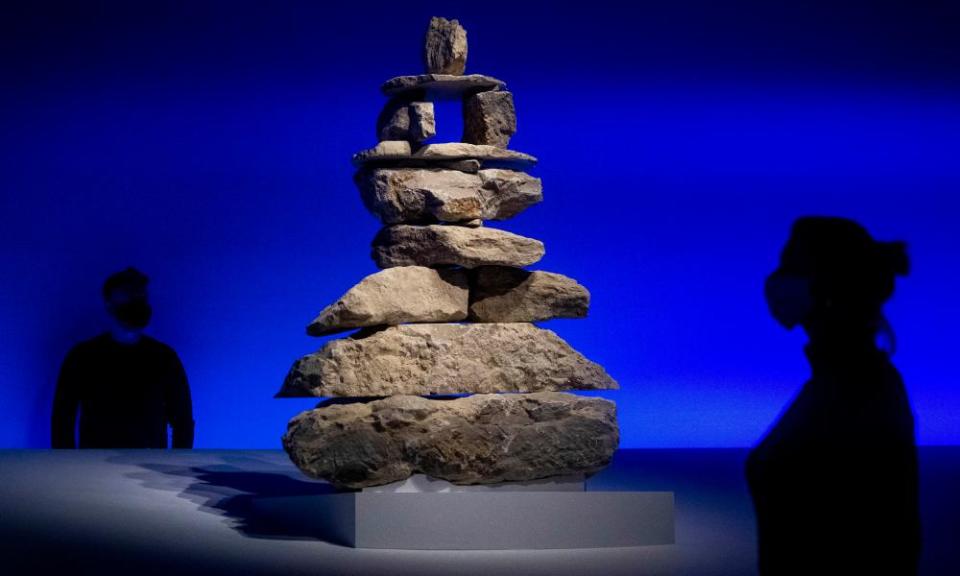 Silent Messenger, an artwork representing an Inuit land marker at the British Museum’s Arctic exhibition