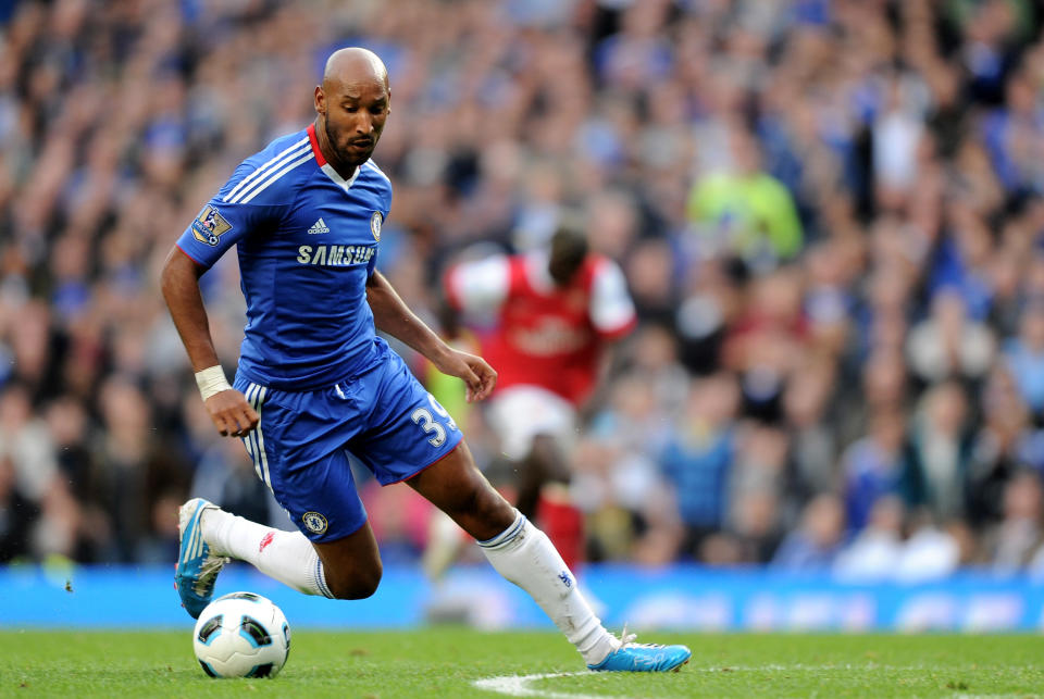 LONDON, ENGLAND - OCTOBER 03:  Nicolas Anelka of Chelsea in action during the Barclays Premier League match between Chelsea and Arsenal at Stamford Bridge on October 3, 2010 in London, England.  (Photo by Darren Walsh/Chelsea FC via Getty Images)