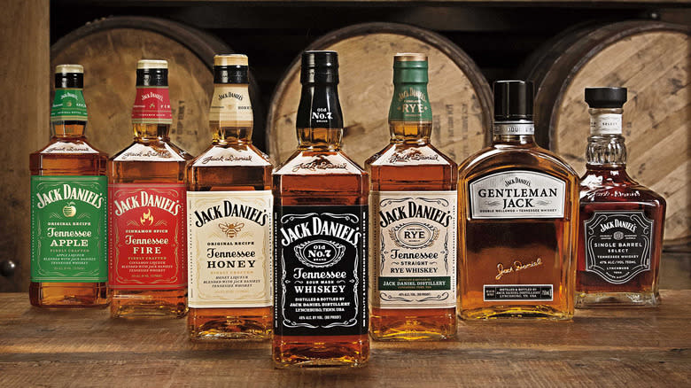 Jack Daniel's whiskey bottles