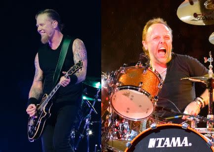 重金屬樂團Metallica主唱詹姆斯（James Hetfield）和鼓手萊斯（Lars Ulrich）。（圖／翻攝自維基百科）