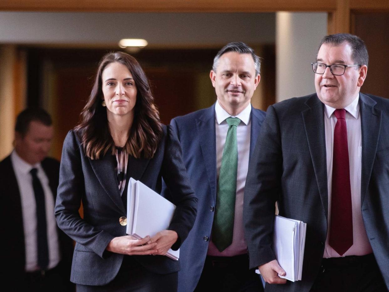 Prime Minister Jacinda Ardern, Greens leader James Shaw and Finance Minister Grant Robertson: Getty Images