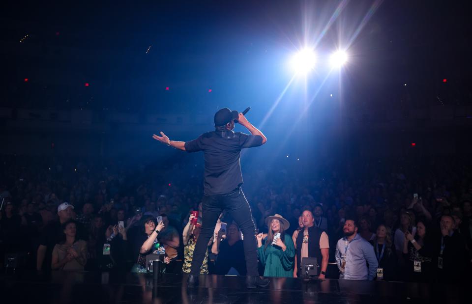 Luke Bryan performs during the opening night of his residency at Resorts World Las Vegas.