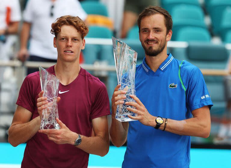 Daniil Medvedev y Jannik Sinner protagonizaron la final del Masters 1000 de Miami 2023, en la que el ruso gritó campeón