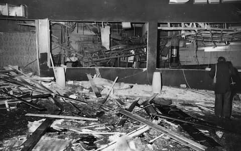 The wrecked interior of the Mulberry Bush - Credit: Hulton Archive/Wesley&nbsp;