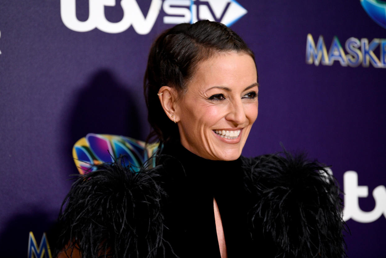 Davina McCall attending The Masked Singer press launch held at The Mayfair Hotel, London. (Photo by Scott Garfitt/PA Images via Getty Images)