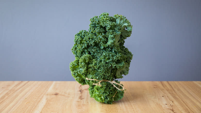 bunch of kale on table