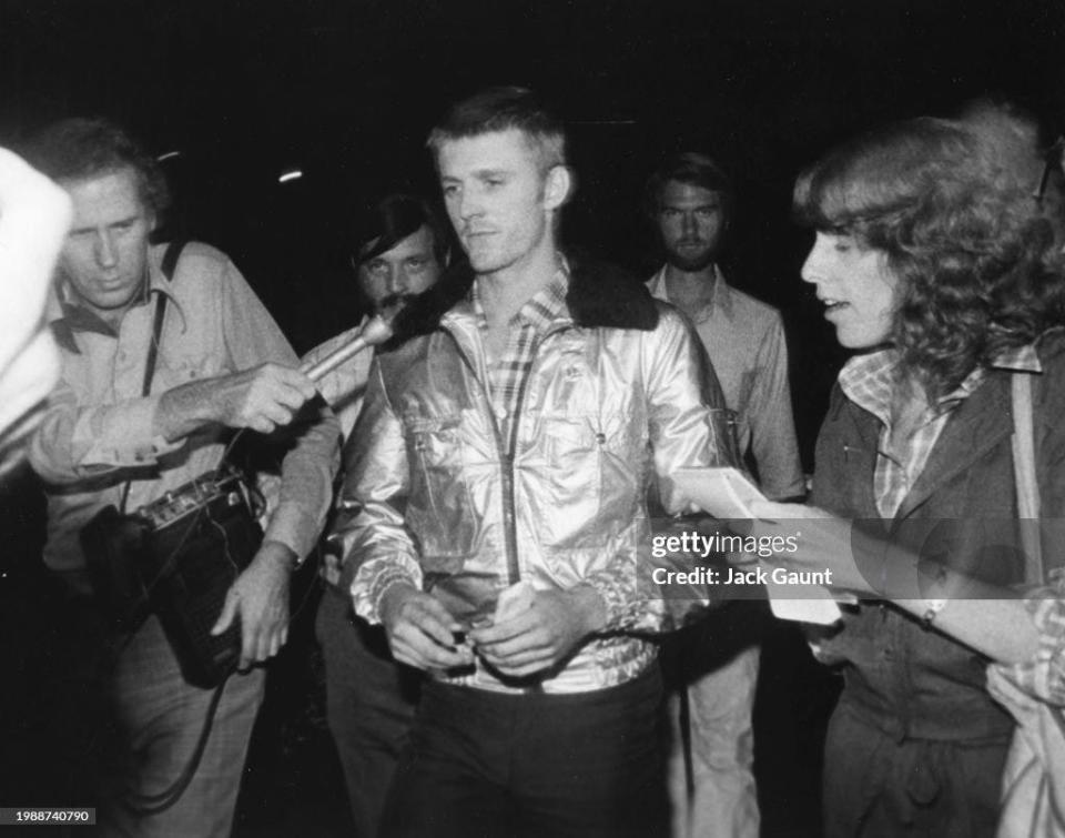 Los Angeles, CA - October 13, 1978: Lance Kenton leaving Parker Center (Police Headquarters) in Los Angeles, California.