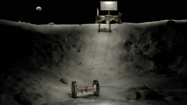 One grant would support the development of a lunar power distribution system. (NASA Illustration)