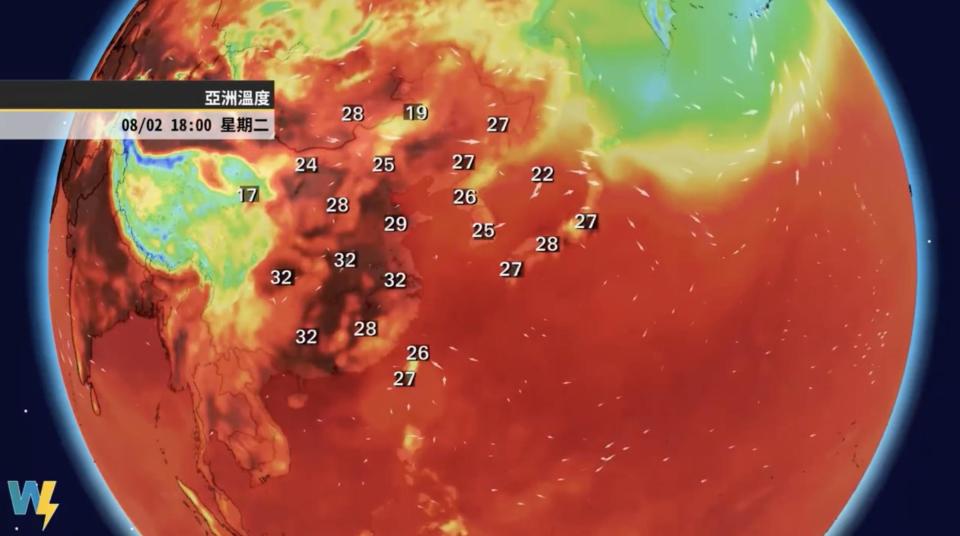 全台高溫炎熱。（圖／翻攝自天氣風險 WeatherRisk臉書）