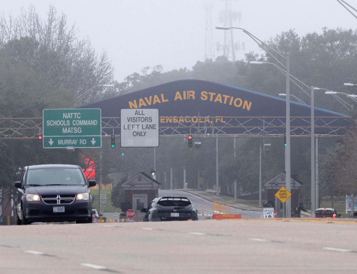 Naval Air Station Pensacola remains under a heightened sense of security on Monday. Jan. 13, 2020. During a press conference in Washington, U.S. Attorney General William Barr and FBI Deputy Director David Bowdich revealed the findings of a monthlong investigation into the motivations of the NAS Pensacola shooter.
