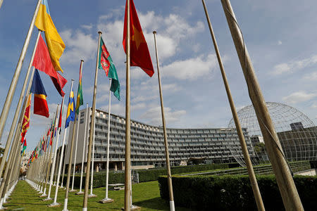 FILE PHOTO: A general view shows the headquarters of the United Nations Educational, Scientific and Cultural Organization (UNESCO) in Paris, France, October 4, 2017. Picture taken October 4, 2017. REUTERS/Philippe Wojazer/File Photo