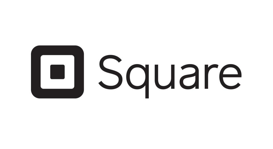 Square logo with word and concentric square icon.