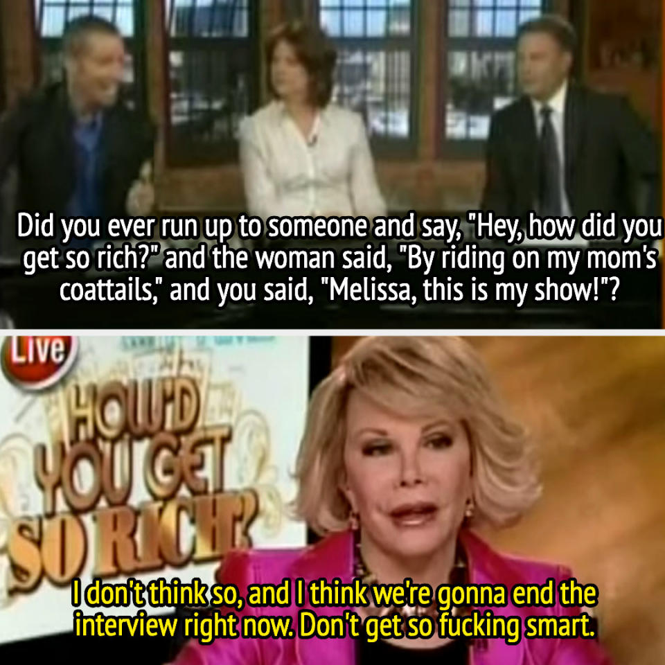 Screenshot of Joan Rivers's interview