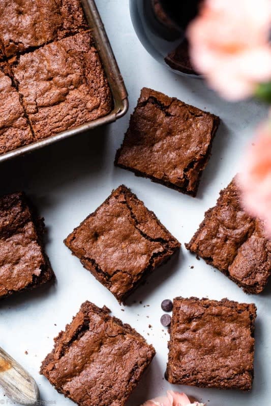 <p>Food Faith Fitness</p><p>These easy gluten-free dairy-free brownies come together in less than an hour and are so dense and chewy! Paleo friendly, healthy and so tasty!</p><p><strong>Get the recipe: <a href="https://www.foodfaithfitness.com/easy-gluten-free-dairy-free-brownies/" rel="nofollow noopener" target="_blank" data-ylk="slk:Easy Gluten-Free Dairy-Free Brownies;elm:context_link;itc:0;sec:content-canvas" class="link ">Easy Gluten-Free Dairy-Free Brownies</a></strong></p>