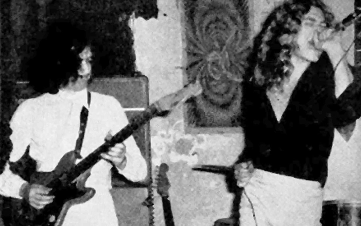 Jimmy Page (left) and Robert Plant at the Slip Disc nightclub in Mumbai - Madhu Dhas Facebook