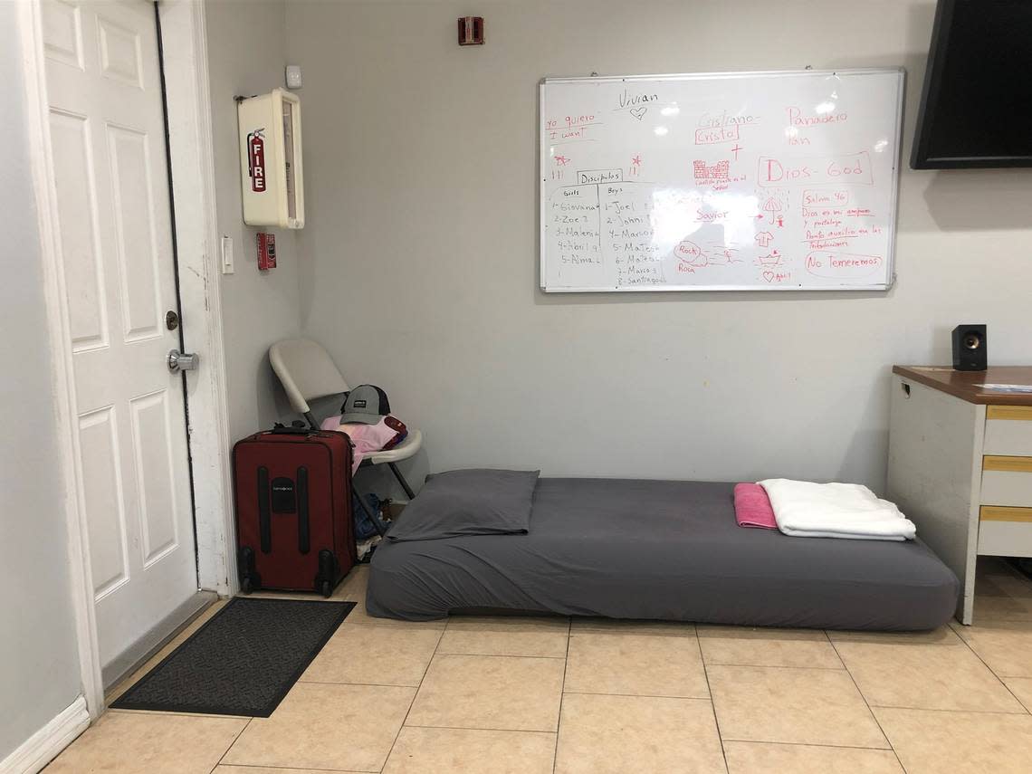 A classroom for children inside the Rescate Church, located on East 4th Avenue in the City of Hialeah, has been refurbished as a temporary shelter to house three men who have nowhere to spend the night and try to get out of poverty