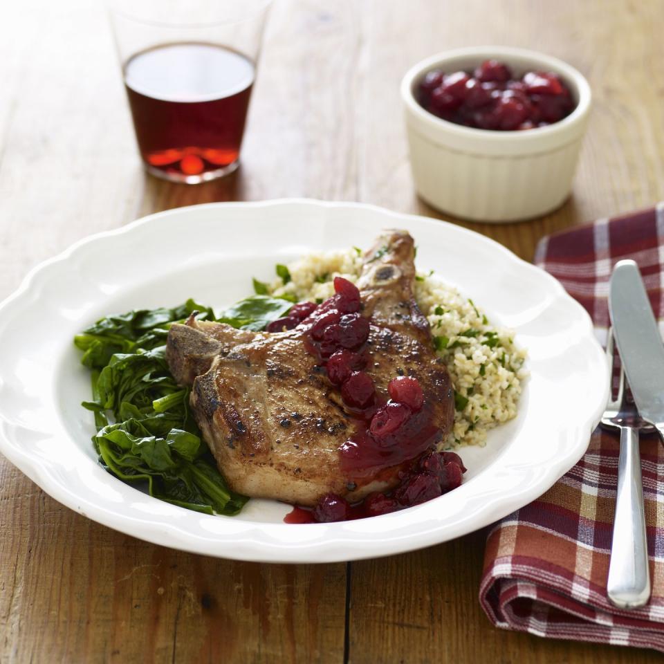 pork chop with cranberry balsamic sauce