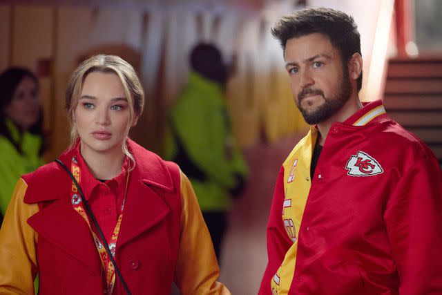 <p>Hallmark</p> 'Holiday Touchdown: A Chiefs Love Story' stars Hunter King and Tyler Hynes