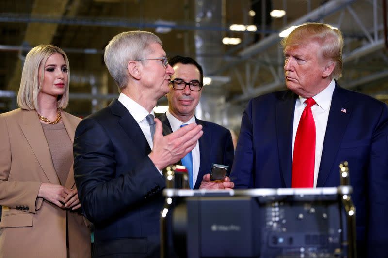 FILE PHOTO: U.S. President Trump tours Apple Computer plant in Austin, Texas